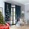 2 шт. 2D плоская печать Счастливого Рождества Популярные шторы Рождественская деревня Сцена с поездом Ткань без электричества Праздник