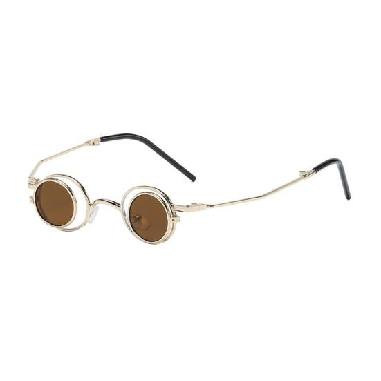 Круглые солнцезащитные очки с откидной оправой, маленькие круглые поляризованные очки для мужчин и женщин, ретро-панк, солнцезащитные очки UV400 для вечеринки в стиле рейв