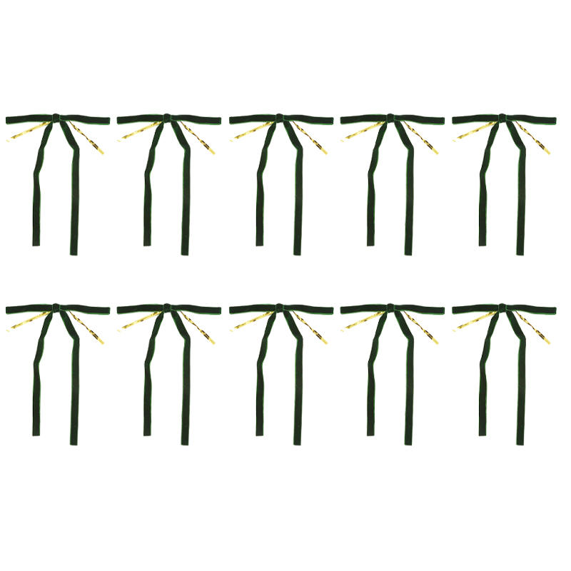 10 velvet bows for Christmas trees - used as rural gift bows for Christmas home decoration, outdoor, and indoor occasions