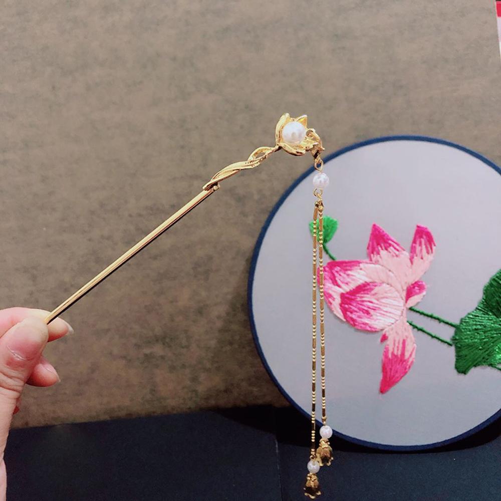 Hair Pin Pearl Tassel Magnolia Chinese Magnolia Hair Pin Chignon Pin Hair Chopsticks Hair Stick