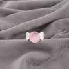 Pink Cat's Eye Gemstone 925 Sterling Silver Jewelry Handmade Ring Gift For Her RR-1-41