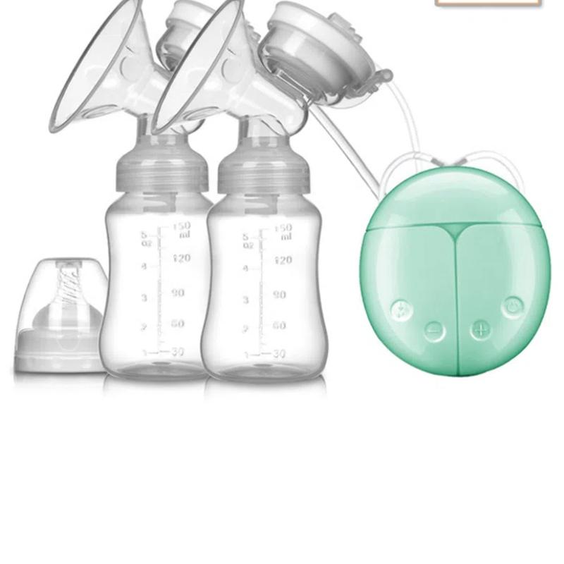 Двойные электрические молокоотсосы Мощное всасывание сосков Электрический молокоотсос USB с детской бутылочкой для молока Холодная грелка Ниппель