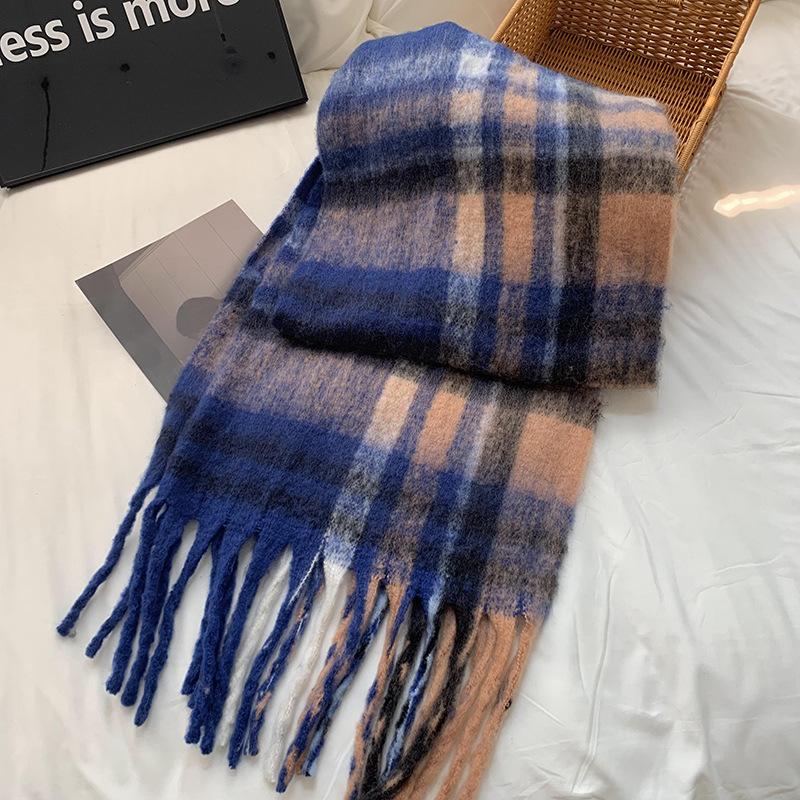 Knitted Scarf Thickened Warm Scarf Women's Winter High-end Warm Scarf Scarf Shawl