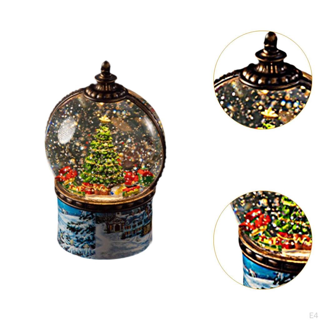 Christmas Snow Globe Decoration Ornament Gifts with Snowflake Holiday Office