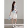 VICTORIA&VERA Faux Two-Piece Knit Top with Bow Detail