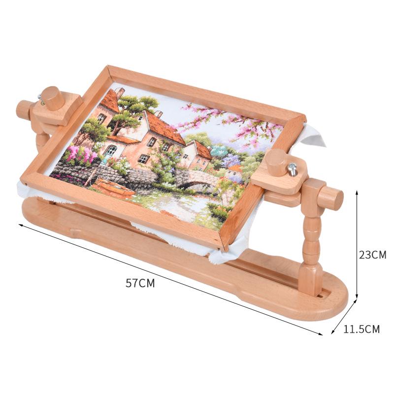 Регулируемая деревянная рама для вышивания из бука: Многофункциональная пяльца для вышивки крестом с зажимом для фиксации натяжения