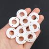 10Pcs/Pack Natural Freshwater Shell Pendant Circle Double Hole Charms for Jewelry Making DIY Necklaces Bracelets Earrings Accessories 20x20x2 Mm