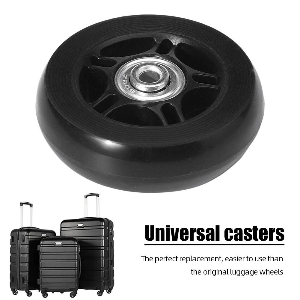 1 Pair Luggage Suitcase Replacement Wheels Mute Swivel Caster Wheels with Metal Bearings Axles Screw Wheels Bearings Repair Kits