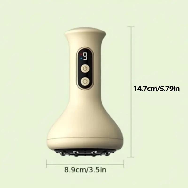 USB Rechargeable Abdominal Massager for Hot Compress and Adjustable Guasha Cupping Intensity Arm and Leg Massage Handheld