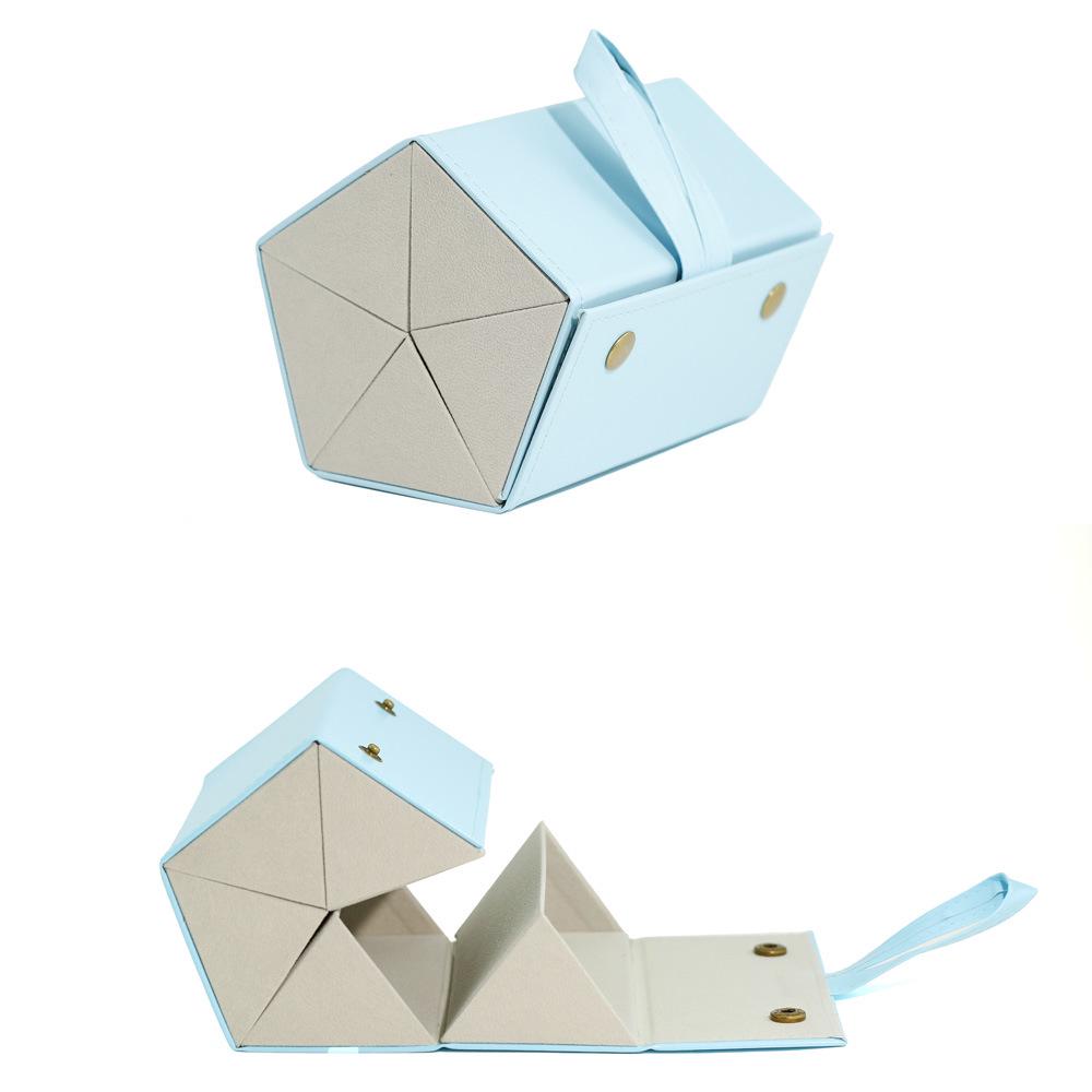 Leather Multi-Compartment Eyeglass & Sunglasses Storage Case, Portable & Foldable with Large Capacity