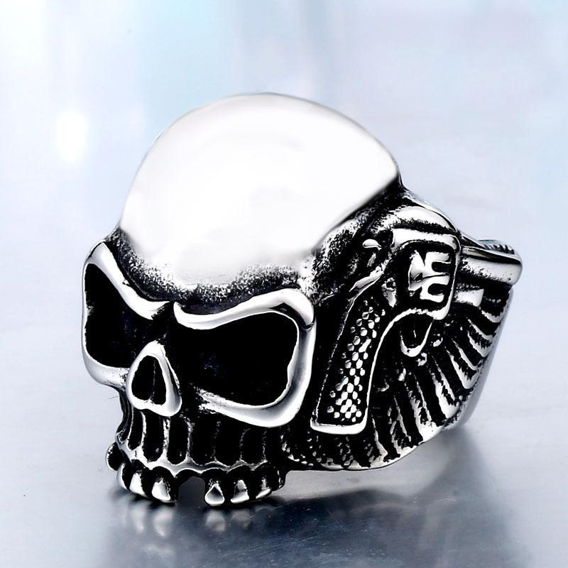 Accessories Motorcycle Style Men's Double Gun Skull Ring