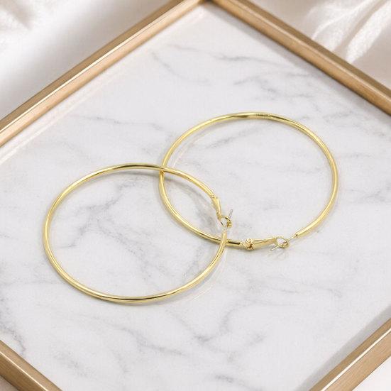 1 Pair Big Hoop Earrings for Women Girls, Round Circle Hoop Earrings, Lightweight Minimalist Jewelry Gifts for Her