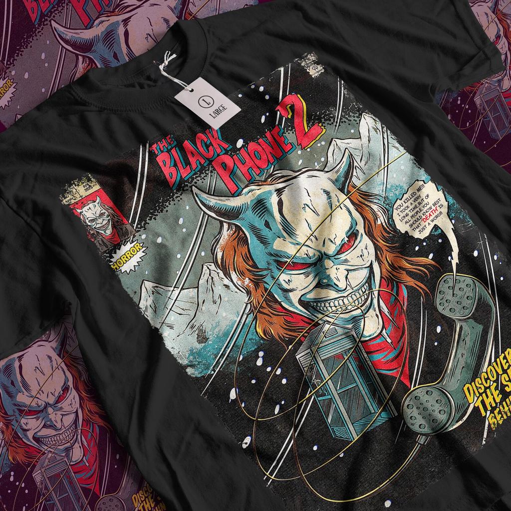 The Black Phone 2 T-Shirt and kids tshirt: Vintage Horror Movie Graphic Tee