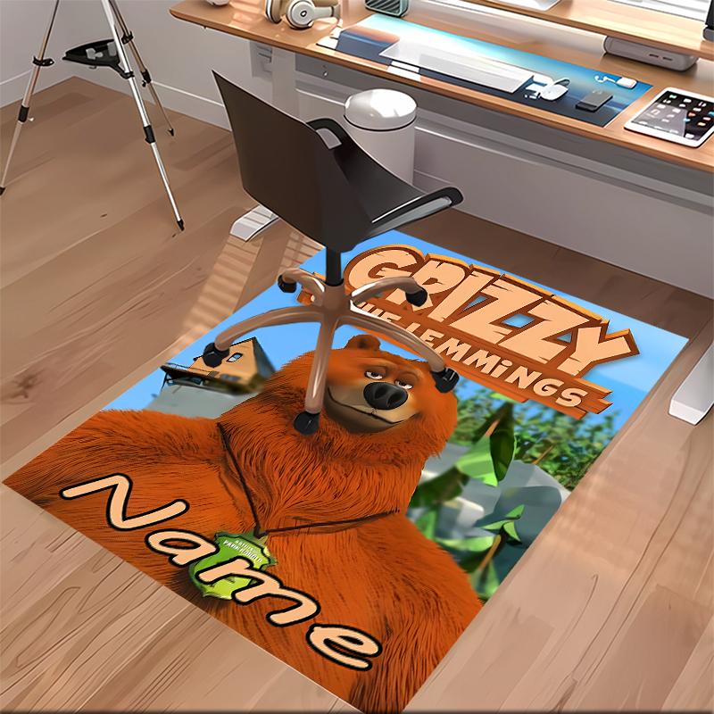 Custom personalization Grizzy and the Lemmings Print Area Rug - Soft, Washable Non-Slip Indoor Mat,Living Room,Home&Office Decorative Rug