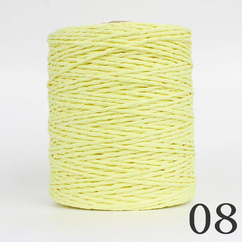 2 Roll Natural Raffia Straw Yarn Colorful Threads For Summer Hand Knit Crochet Hat HandBag Cushion Baskets Hand Craft Material