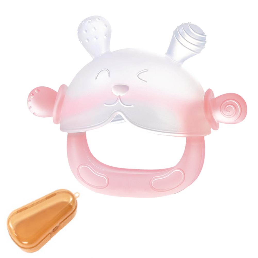 Детский прорезыватель для зубов кролик жидкий силикон жевательная игрушка еда успокаивающая кипяченая безопасная пустышка Fo F1A5