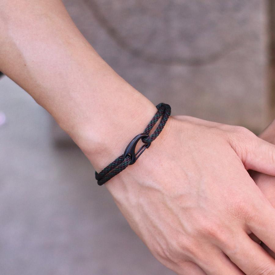 New Handmade Ethnic String Bracelet For Men Marine Fabric Nautical Braslet Black D Buckle Climbing Rope Braclet Beach Pulseria