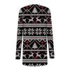 Women's Casual Floral Christmas Print Mid-length Cardigan Coat