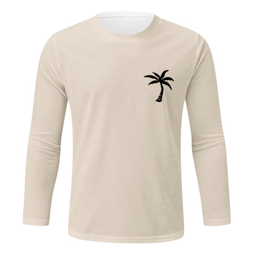 Мужские свободные осенне-зимние топы с круглым вырезом и длинными рукавами, модная футболка с узором, креативные повседневные топы с буквенным принтом в стиле ретро, ​​уличные виды спорта