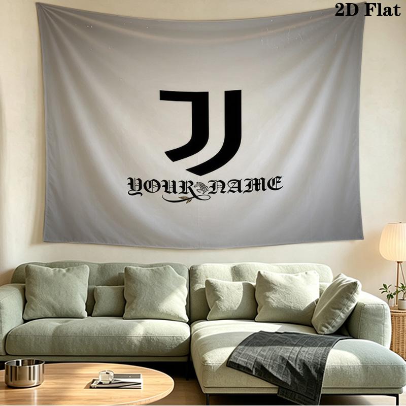 Custom Name Juventus2 Printed Tapestry – Wall Hanging for Bedrooms, Dorms, and Home Decor