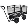 Chariot à main - Noir - Acier durable - 350 kg - Grandes roues pneumatiques - Jardinage