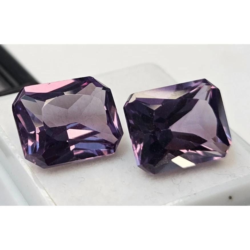 Emerald Cut Natural Alexandrite 16-17 Ct Pair Beautiful Certified Gemstone