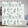 Акварельные Зеленые Листья Занавеска для Душа Водонепроницаемый Коврик для Ванной Декор Современное Украшение Дома 3D Принт Полиэстеровая Ткань Белый Зеленый