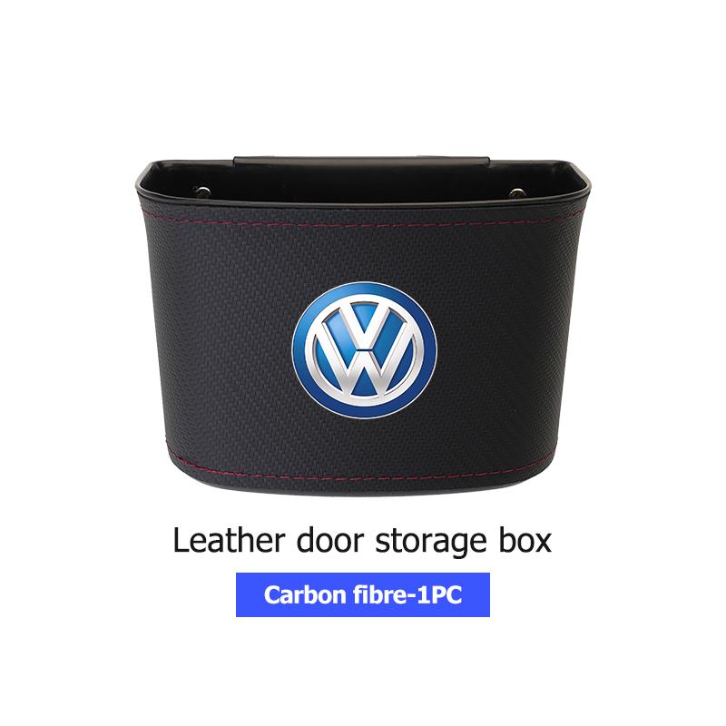 W164Leather Car Door Storage Box Phone Pocket Hanging Organizer For Volkswagen Golf 4 5 6 Tiguan Polo Scirocco Jetta CC