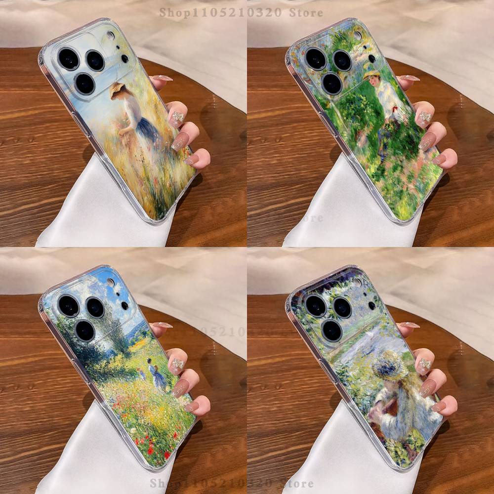 Pierre A-Auguste R-Renoir Phone Case iPhone17 16 15 14 13 12 11 Pro Max Plus Mini Clear Full Back Cover Silicone Soft Shell