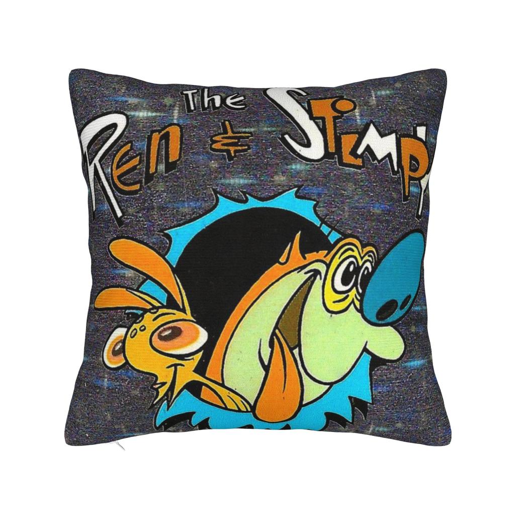 Decorative Pillowcase The Ren Stimpy Show Cartoon Accessories Home Pillow Case Cover Zippered MultiSize