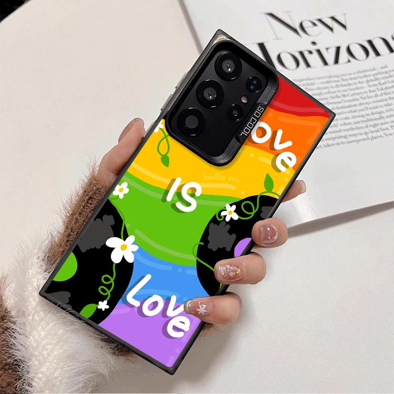 LGBT Rainbow Love Is Love Shockproof Phone Case for Samsung Galaxy S26 Edge S25 Ultra S24 FE S23 Plus S21 Cover Anti Fall Fundas