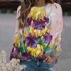 Spring And Autumn 3D Oil Paintings Printing Long Sleeve T Shirt Women Florals Graphic Pullover Harajuku Clothing Colorful Tops