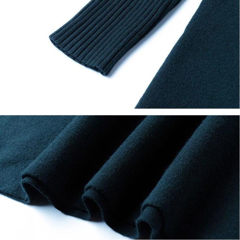 Платье для женщины Хлопок Зима Тепло Круглый вырез Длинный рукав Винтаж Повседневный С принтом Длинные Трикотажные платья-свитера стрейч