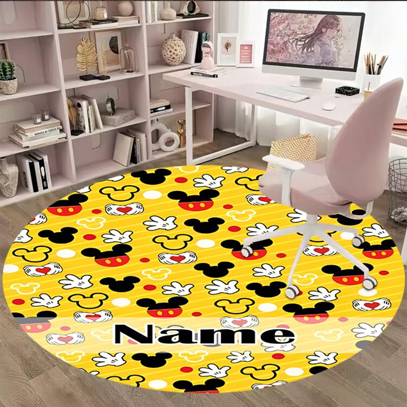 Customizable M-Mickey Round Non-Slip Carpet - Ideal for Garden, Picnic, Office, Perfect for Decoration, Suitable For All Seasons