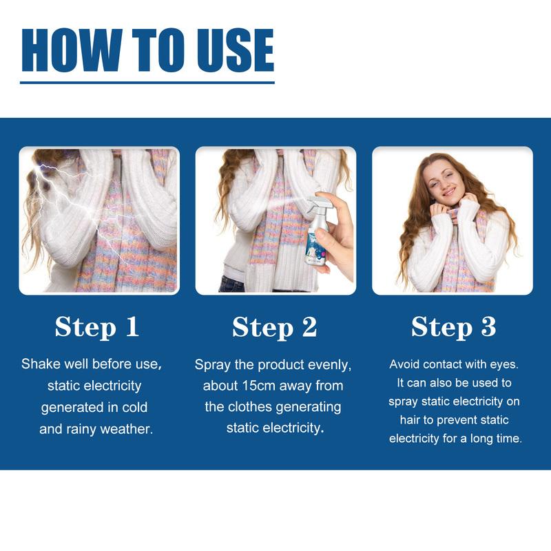 Fabric Anti-Static Spray Effectively Remove Wrinkle Dust Smoothing Cloth Eliminate Static Electricity Clothing Static Eliminator