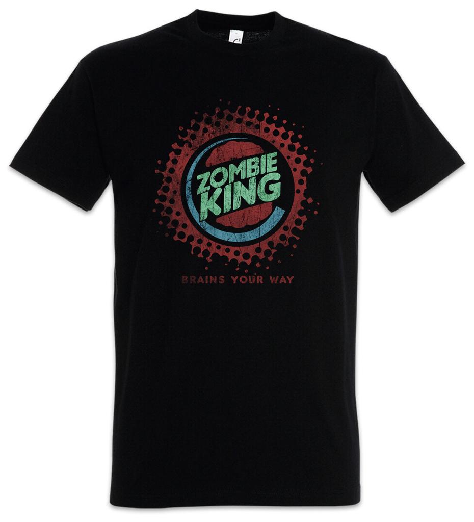 Zombie King Mens T-Shirt Mens Womens Tees Top Walking Splatter Gore Blood Dead Burger Halloween