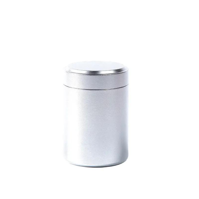 Mini Tea Can Metal Box Aluminum Alloy Portable Sealed Jar Travel Moisture-proof Solid Color Nut Candy Food Storage Container