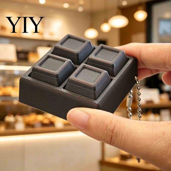 PLA Clicker Toy 3D Printed Chocolate Toy, Decompression Button Keychain Pendant with Bead Chain, Stress Relief Clicky for Backpacks Everyday Carry
