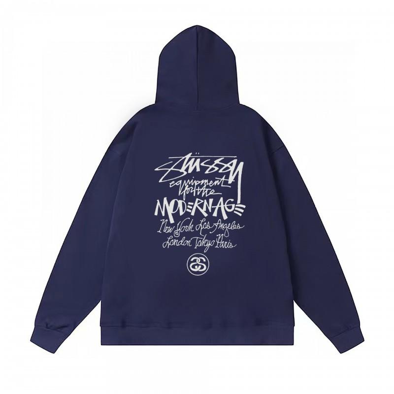 Худи Stu Streetwear Зимняя теплая хлопковая толстовка на флисе с принтом букв Свободный крой Мужская