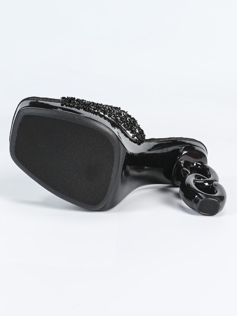 2025 New 12CM Fashion Wedding Sexy Car Model Transparent Nightclub Crystal Square Head Non-slip Slippers LFD-1988-Q8