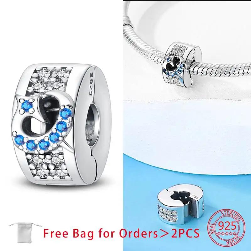 Шарм-клипса для браслета, клипса-замок, стопорная бусина, медная разделительная бусина, европейские открывающиеся бусины «Солнце, Луна, Звезда», подарок