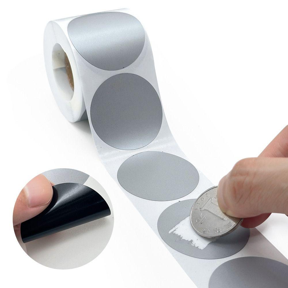 300pcs/Roll Self-adhesive Scratch Labels Stickers 2.5cm DIY Scratch Stickers Party Supplies