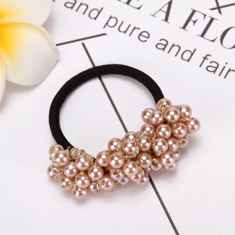 Женские аксессуары для волос, жемчуг, бусины, повязки на голову, держатель для хвоста, винтажные эластичные ленты для волос для девочек