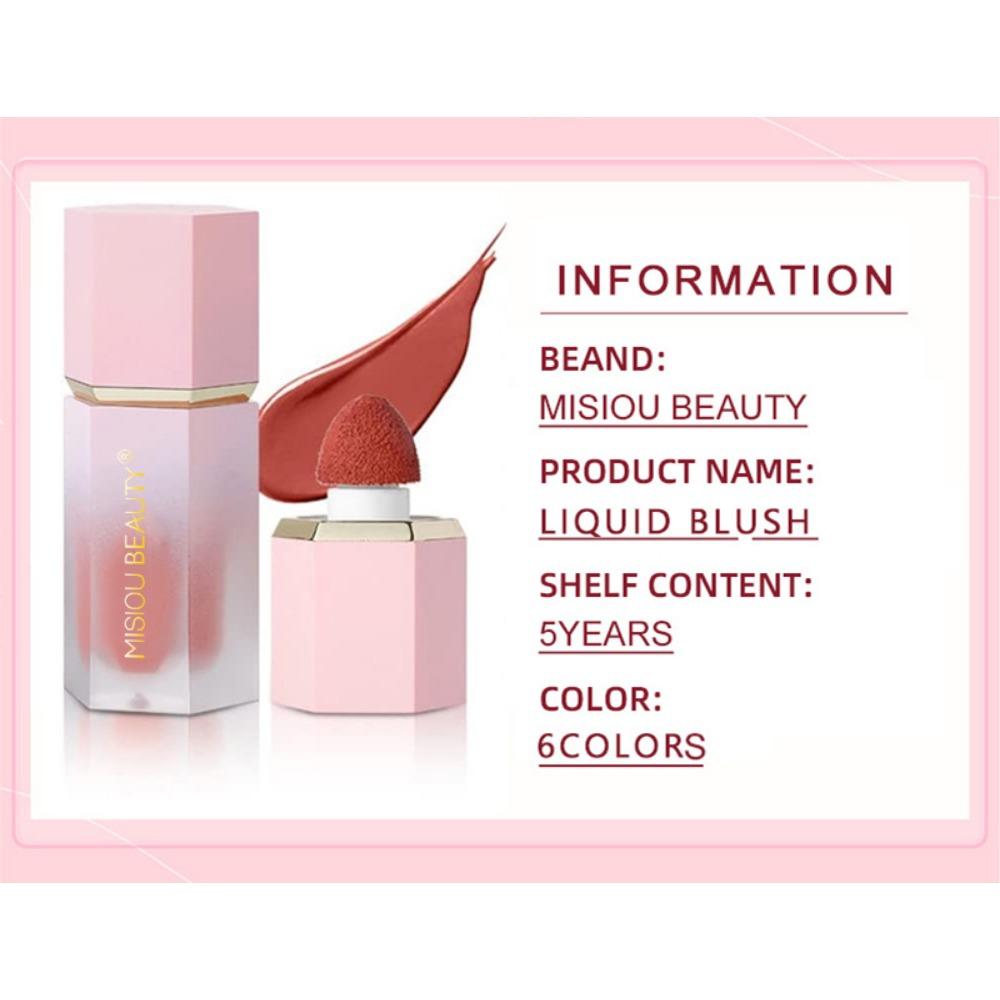 Жидкие румяна Misiou Beauty Sponge-head для восстановления губ и щек, матовый консилер, жидкие румяна, улучшающие цвет лица