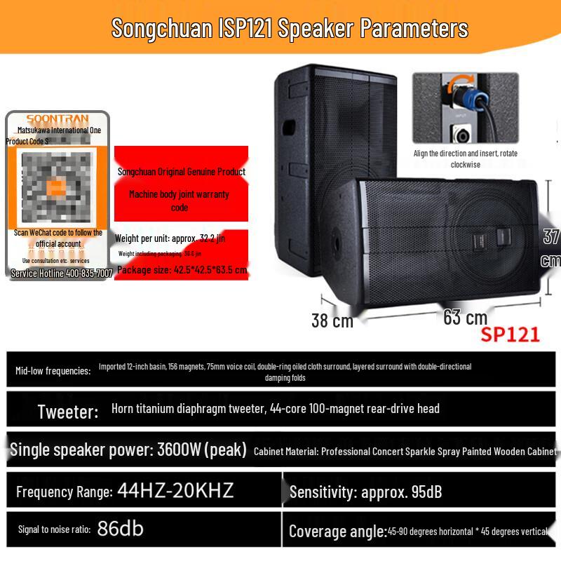 Songchuan SP101 Home KTV Professional Audio System with 12-inch Speakers CN plug (adapter included) (CN version)