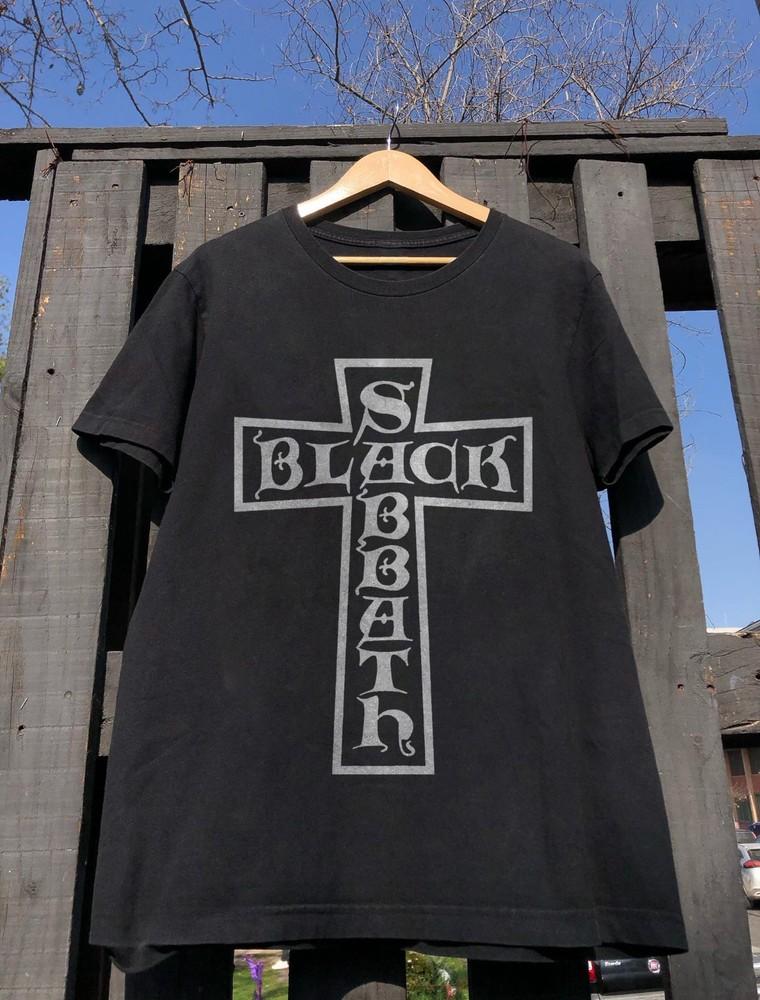 Редкая футболка с логотипом-крестом Black Sabbath, Унисекс черная футболка, Размер S-5XL Унисекс футболка