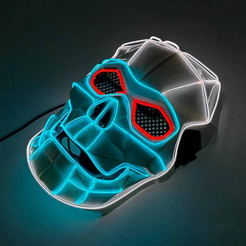 Halloween Skull Light Up Masks Scary Disguise Costumes Dexoration Cosplay Anime Killer Mask Luminous Skull Masks Skeleton Mask