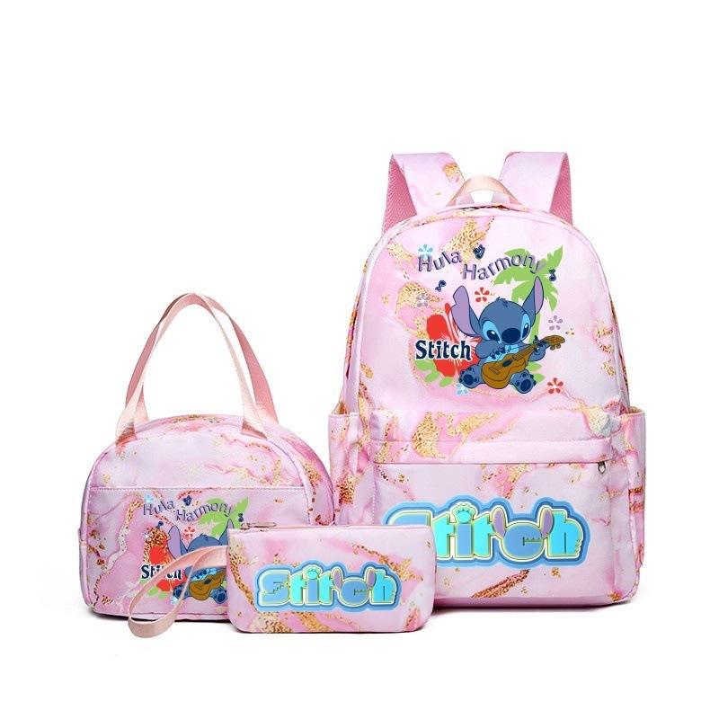 New Stitch School Backpack Set 3-Piece Waterproof Bookbag Printed Outdoor Travel