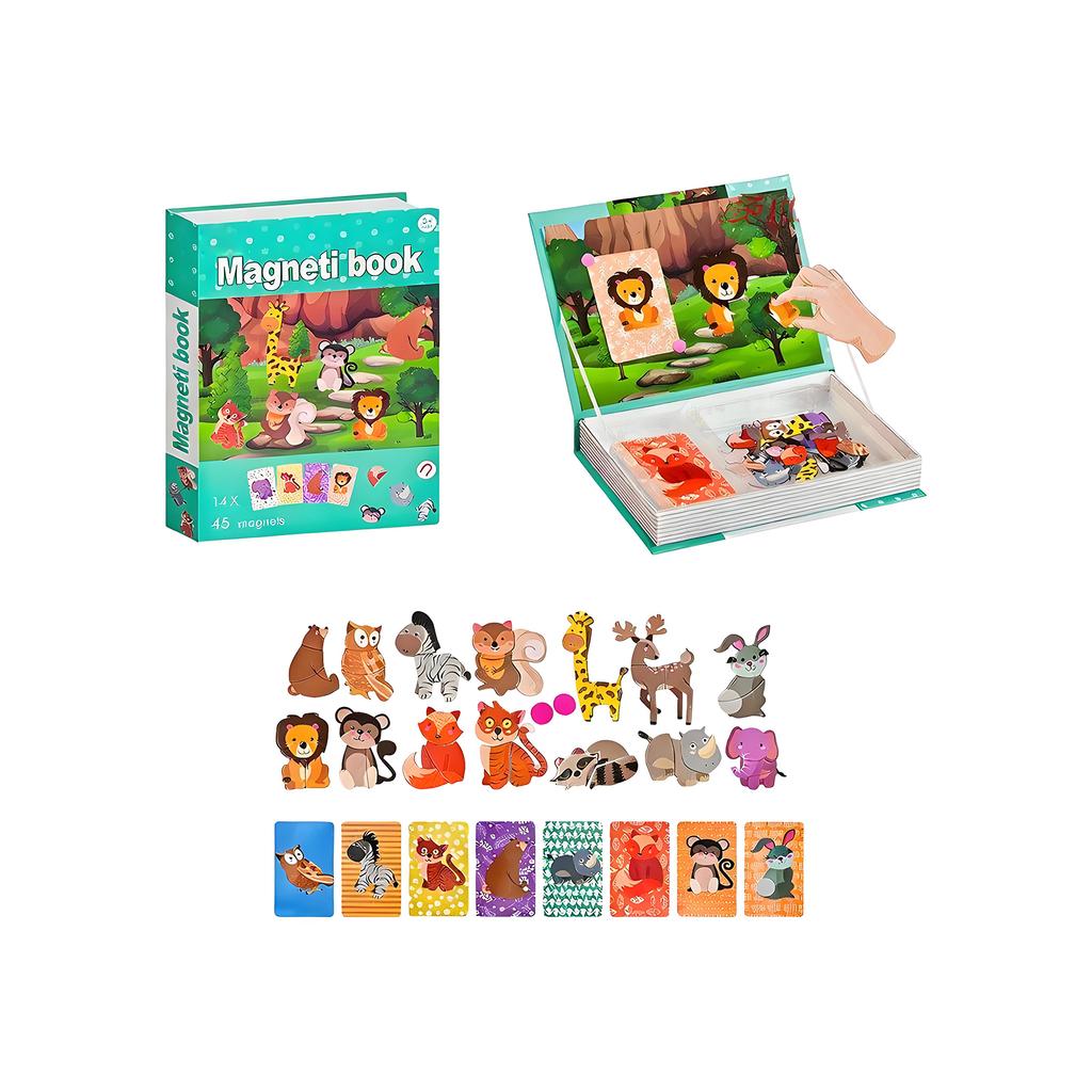 8 стилей DIY развивающая магнитная книга-пазл для младенцев и малышей, магнитные наклейки, игрушка для раннего развития, подарок