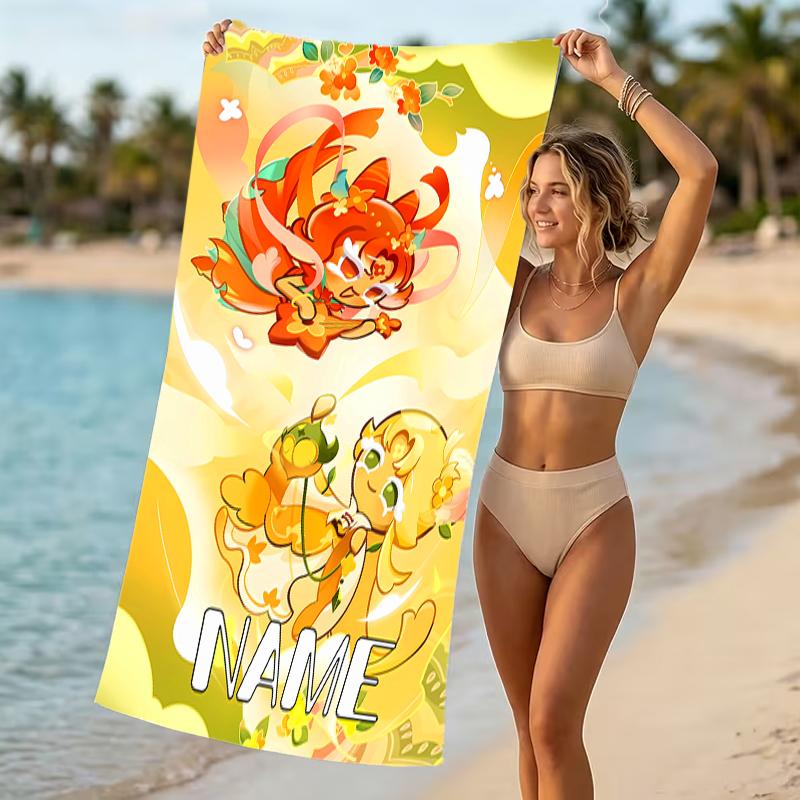 Customizable personalized beach towels Cookie Run Kingdom themed designs.Suitable for the beach, yoga, sports;ideal as beach accessories